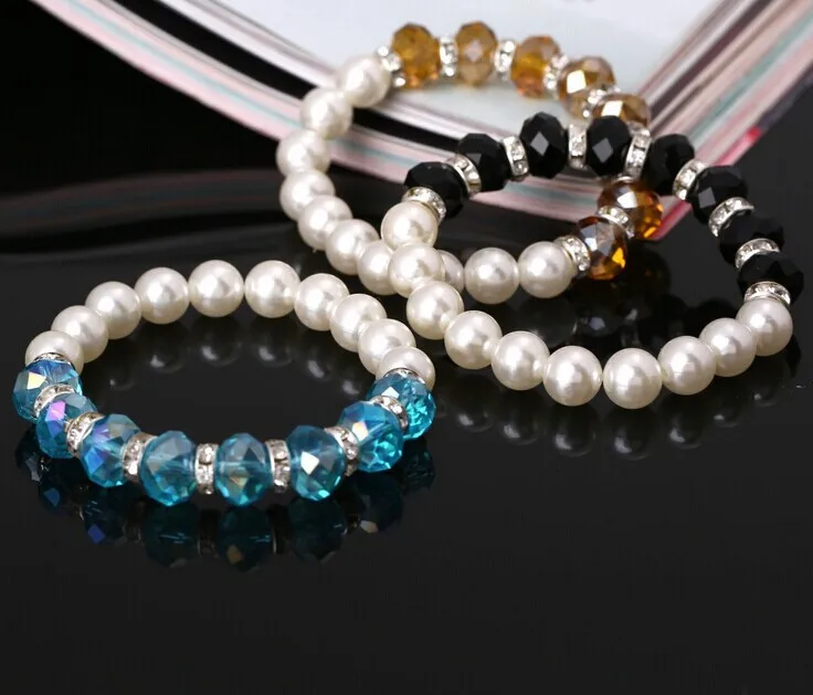 Щупальца Тики ручная работа 10 мм круглые браслеты с жемчугом и кристаллами