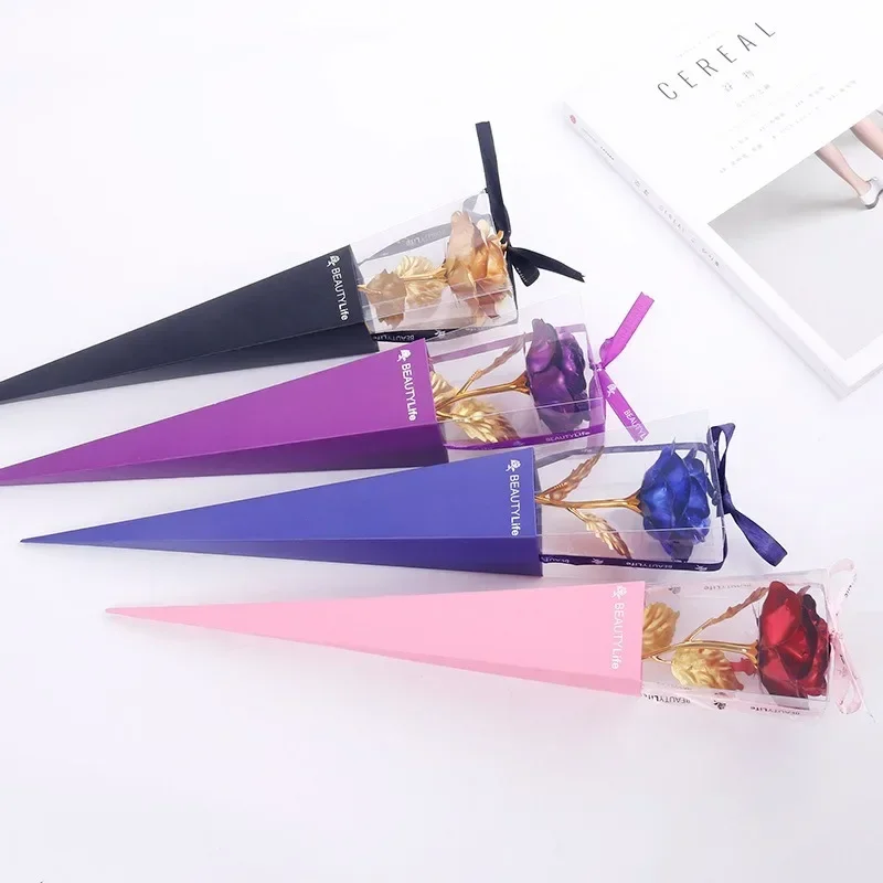 Креативный подарок на день Святого Валентина покрытая фольгой 24 К розовая