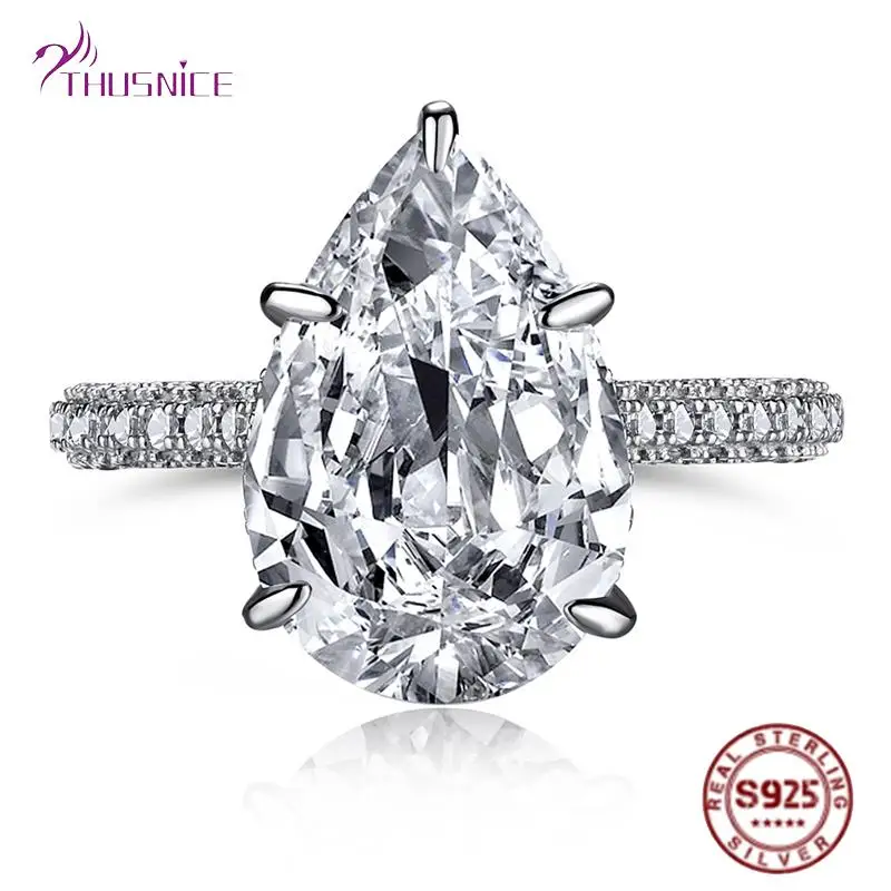 

Genuine 925 Sterling Silver Women's Ring Luxury 5A Zircon Wedding Rings For Women Bride Wedding Party Silver 925 Fine Jewelry