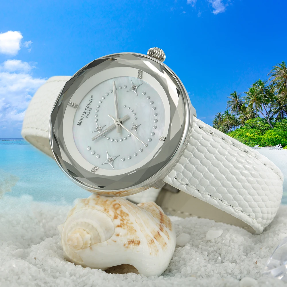 BERNY Women's Quartz Watch Japan Movement Casual 3ATM Waterproof Luminous Hands Ladies Leather Strap  Woman Wristwatch