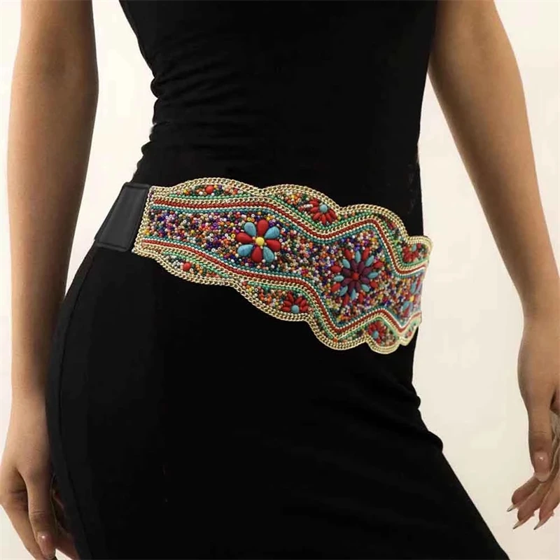 

Bohemian Ethnic Retro Women High Quality Adjustable Belt Waist Belly Chain Inlay Natural Stone Body Charms Handmade Jewelry