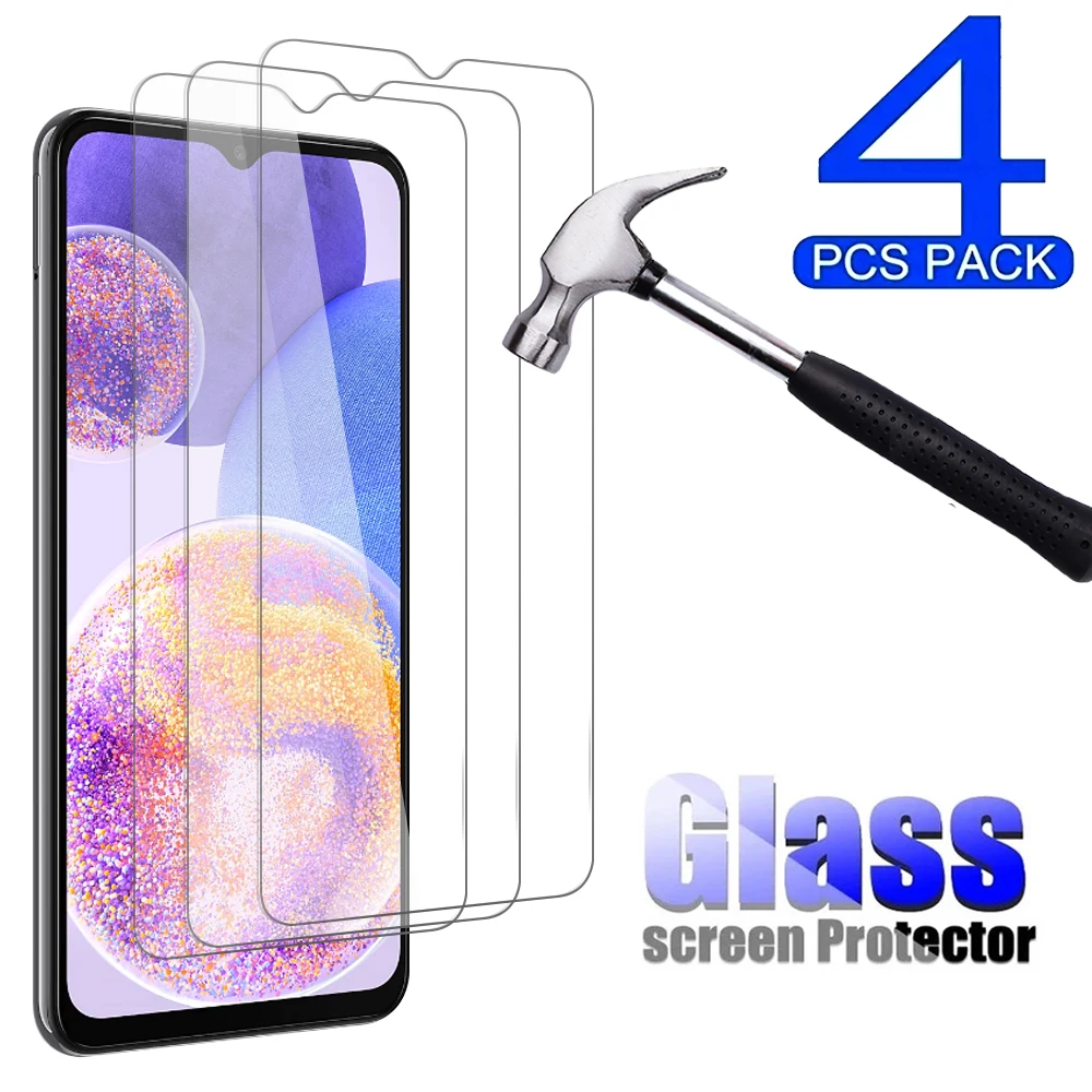 

4Pcs Protection Tempered Glass Screen Protector For Samsung Galaxy A04 A04s A04Core A04e Full Cover Anti Scratch Glass Film