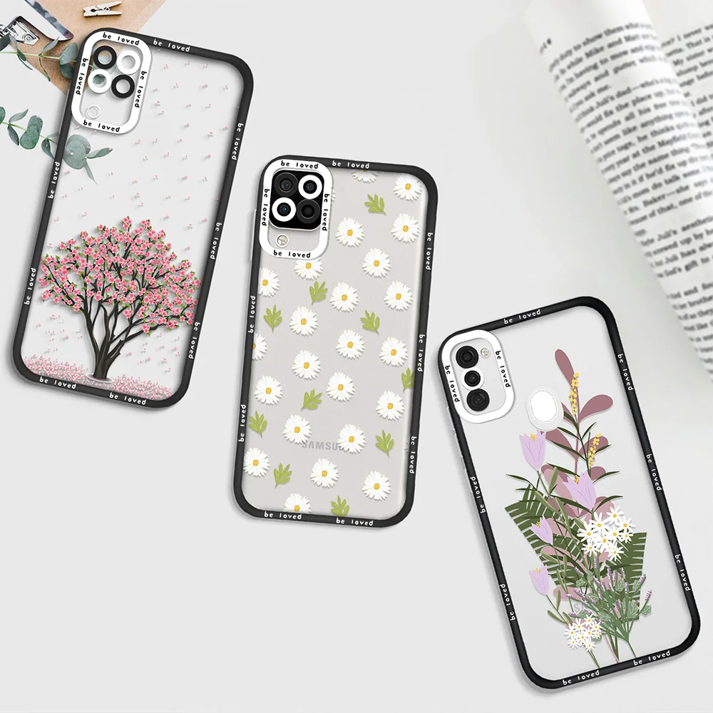 

Daisy Flower Phone Case for Samsung A11 A12 A71 A21S A52 A52S A53 5G A32 4G A72 S22 Plus S22Ultra Shockproof Fundas Back Cover