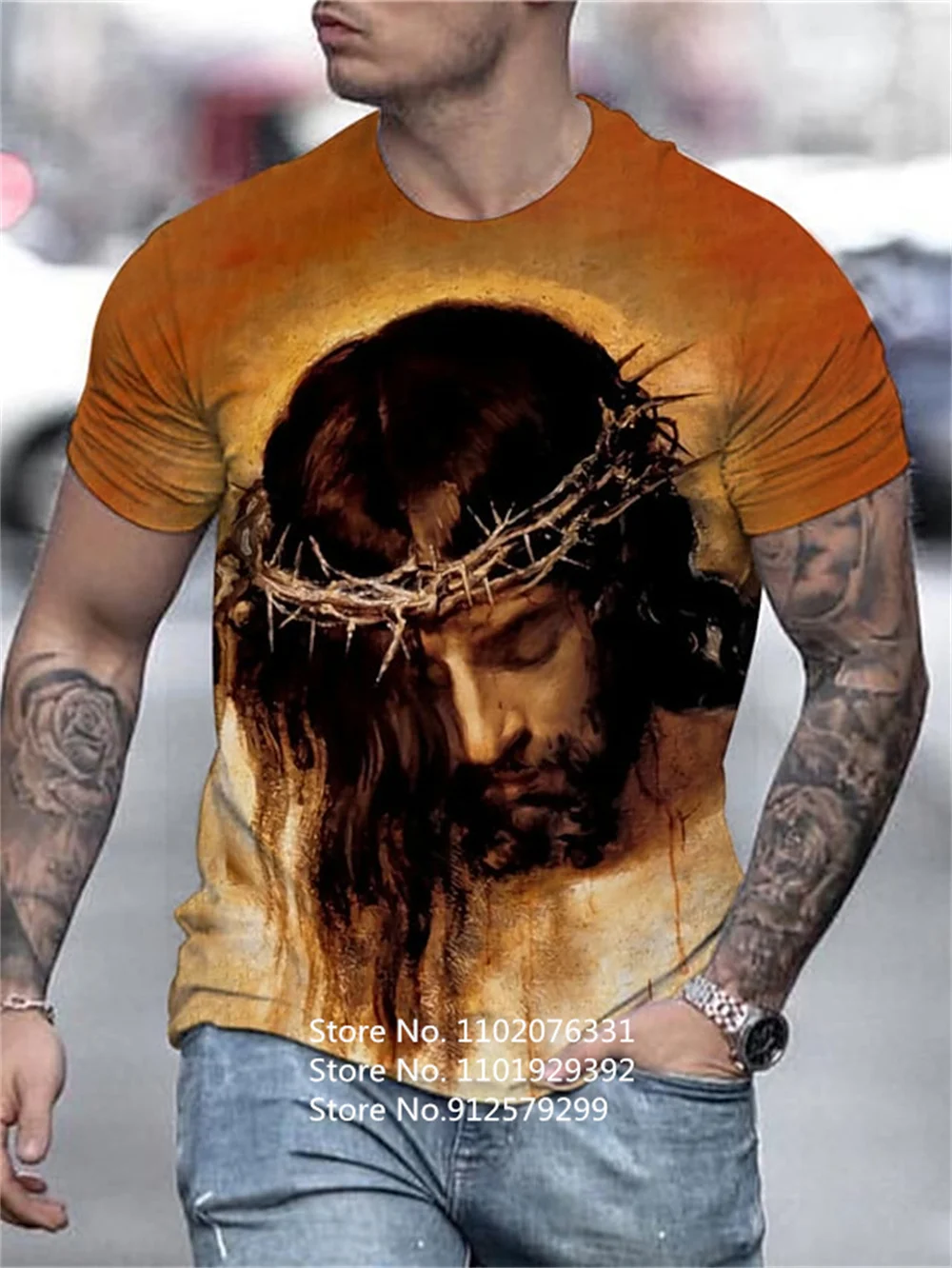 Купи Fashion Jesus Christ 3D Print T-shirts Men Women Casual Short Sleeve Cool T Shirt Harajuku Streetwear Tops за 133 рублей в магазине AliExpress