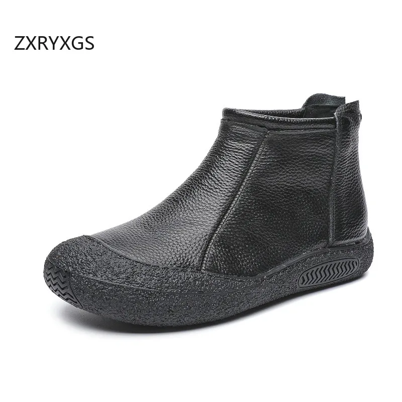 ZXRYXGS улучшенная женская вулканизированная обувь из натуральной кожи кроссовки