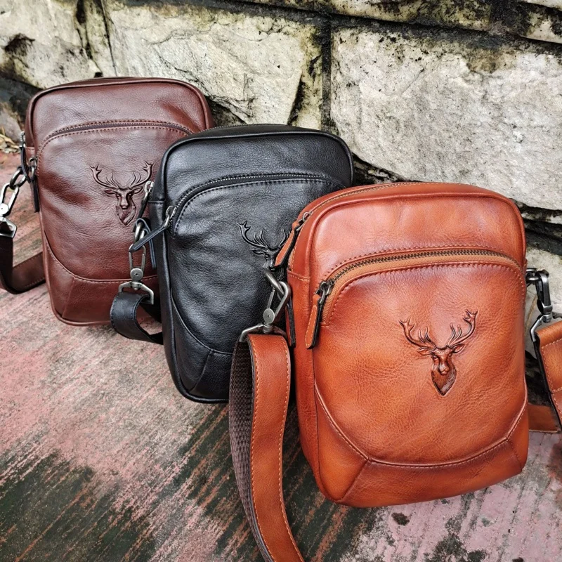 

Новинка лета 2020, нагрудная сумка из воловьей кожи, мужская сумка-мессенджер, сумка через плечо из натуральной кожи, вместительная Повседневная сумка, корейская мода