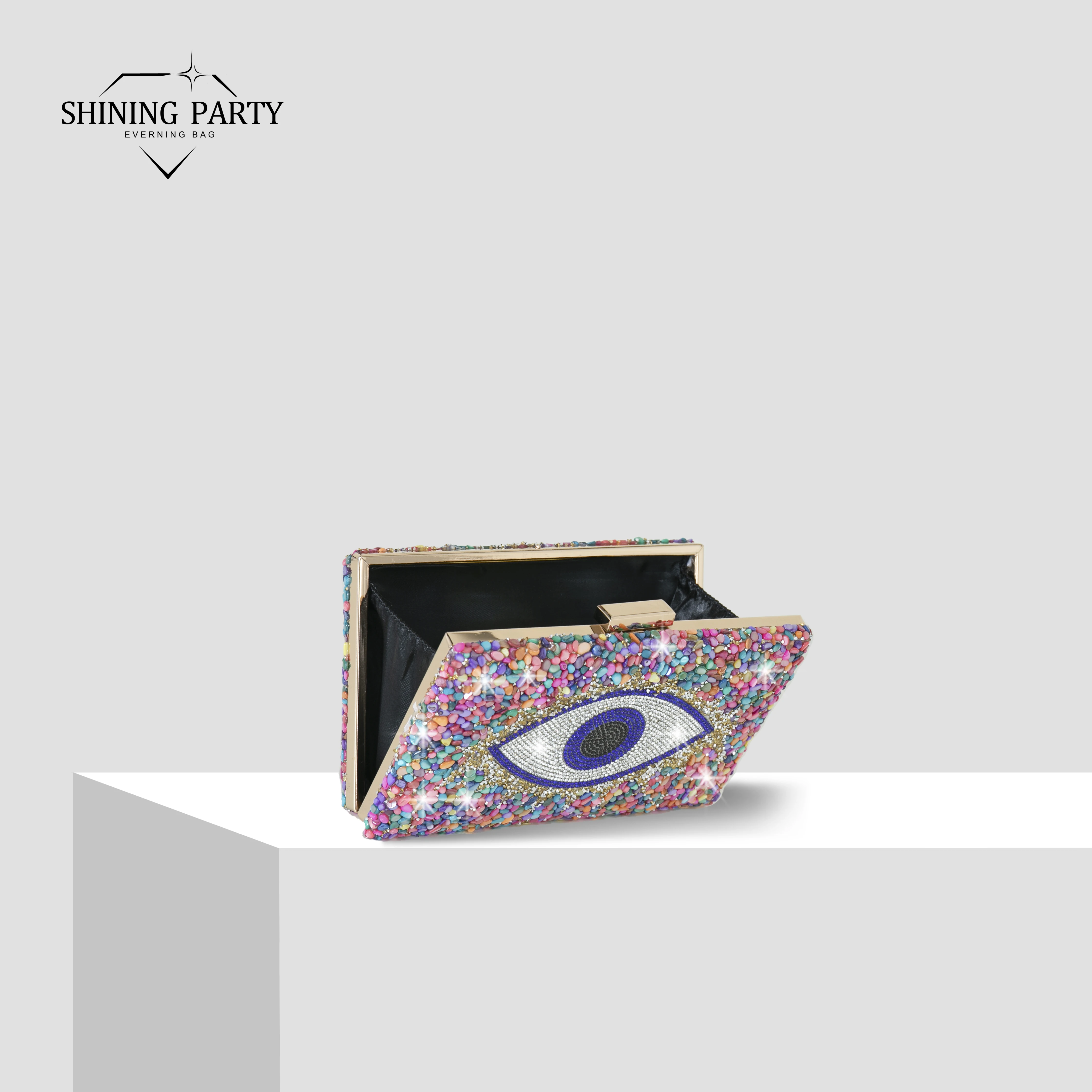 Акриловые вечерние сумки нового дизайна многоцветная Сумочка с блестками клатч