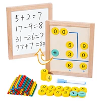 wooden count math blocks educational toy 146 pcs number counting learning toys puzzle sorting stem montessori toys with 2 in 1 d