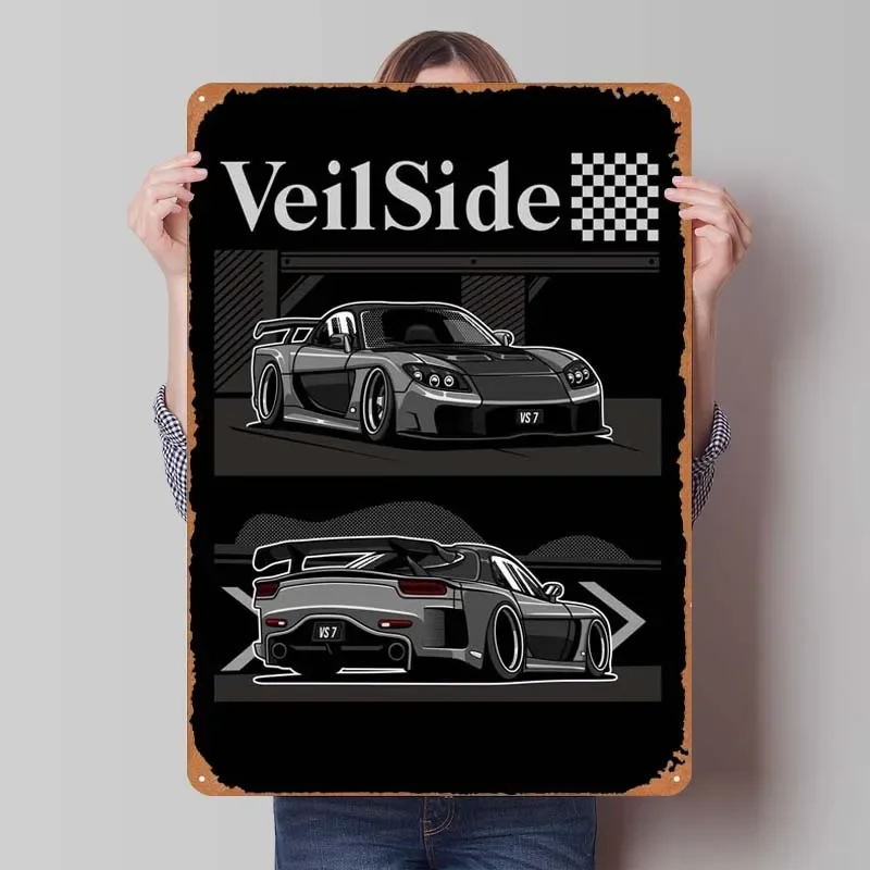 Mazda RX 7 Veilside FD3s Автомобильный металлический знак Плакат Винтажный жестяной для