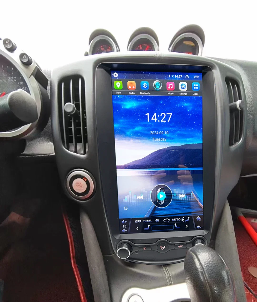 Автомобильный радиоприемник Android 14 для Nissan 370Z Z34 2008-2019 Tesla мультимедийный Carplay Auto