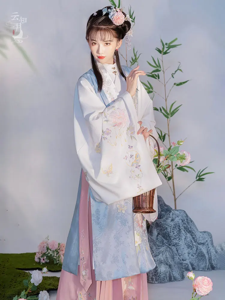 

2023 modern classical traditional chinese hanfu costume exquisite embroidery long sleeve folk dance ming-made oriental clothes