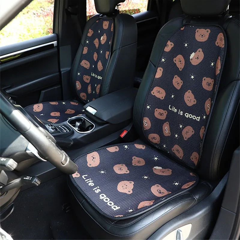 

New Arrival Four Seasons Summer Breathable Mesh Ice Silk Cartoon Bear High Quality Car Seat Cushion