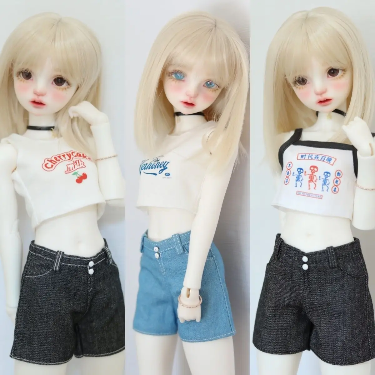 Фото Новая одежда для кукол 30/45/60 см, футболка для кукол BJD 1/3, 1/4, 1/6, аксессуары для кукол, игрушки для девочек, набор для переодевания. №2