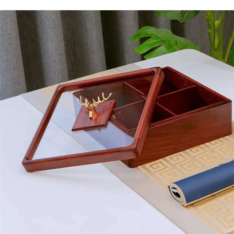 Коробка для сушеных фруктов из массива дерева прозрачная акриловая зеркальная