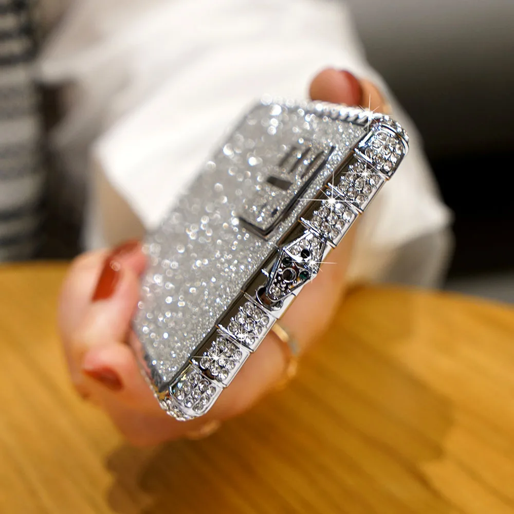 Fashion Snake Head Rhinestone Bumper for Hawei P40 Pro Case Slim Glitter Phone Back Cover Protective Film Girls Fundas Capa