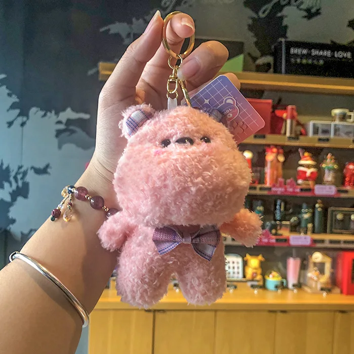 Милый нежный полый медведь кошка украшение кукла подвеска Забавный брелок день