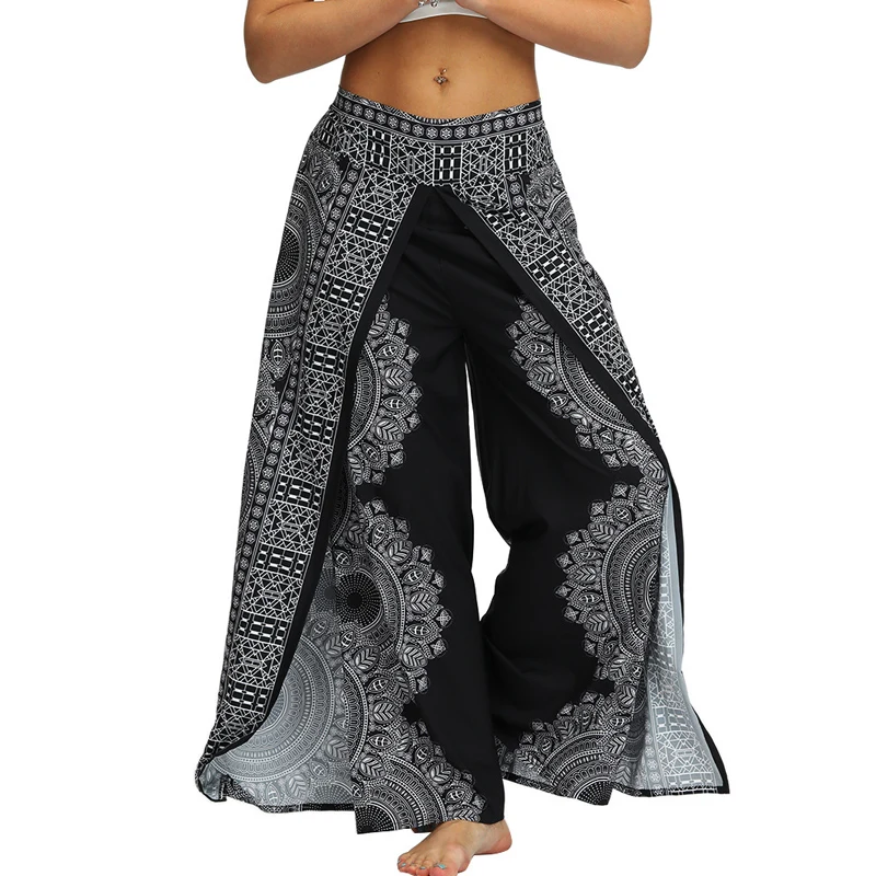 

Women's Printed Wear Summer Casual Wide-Leg Pants Loose joggers women high waist pants gym accessories women plus size