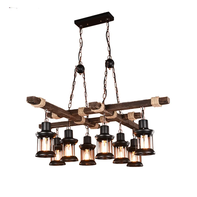 Американская винтажная Люстра В индустриальном стиле деревянная декоративная
