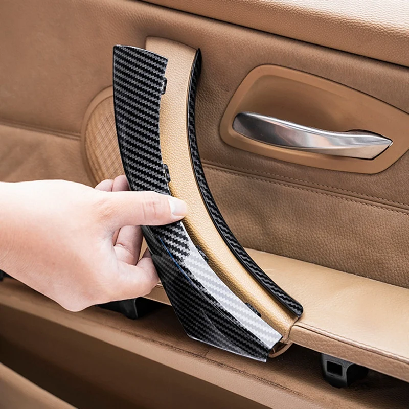 

6Pcs Carbon Fiber Car Inner Door Handle Cover Trim Pull Grab Panel Handle for-BMW 3 Series E90 E91 2005-2012