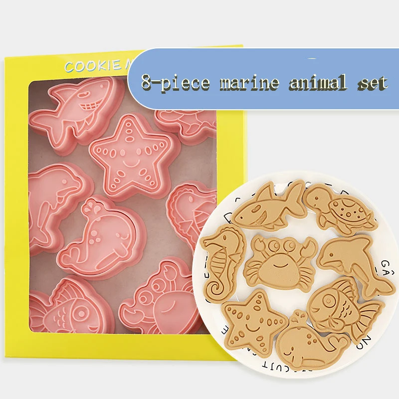 8 шт./компл. морские life формочки для печенья пластиковые 3D Мультяшные зеркальные