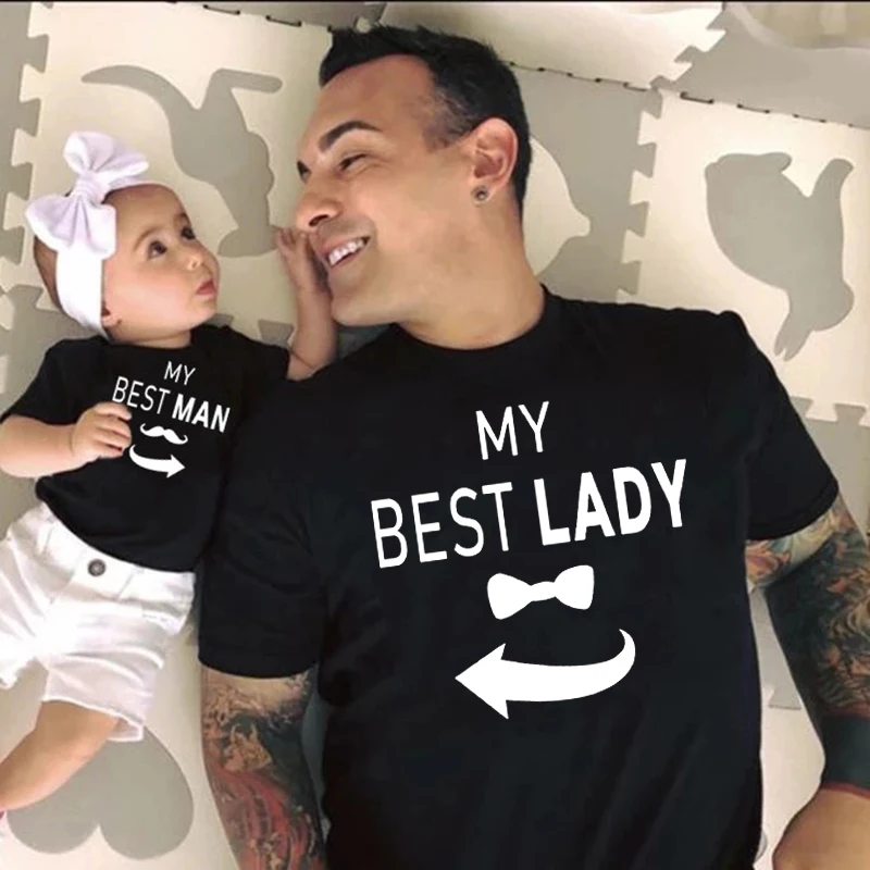 

Подарок на день отца сочетающаяся одежда для моей лучшей леди и мужчин для всей семьи детская футболка для папы детское боди семейный образ одежда для отца и дочери