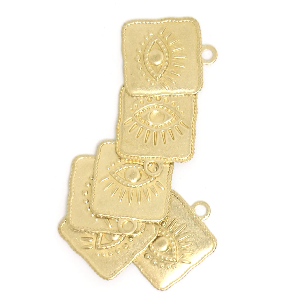 20 штук Ретро ремень подвесные Квадратные Глаза латунный квадратный кусок