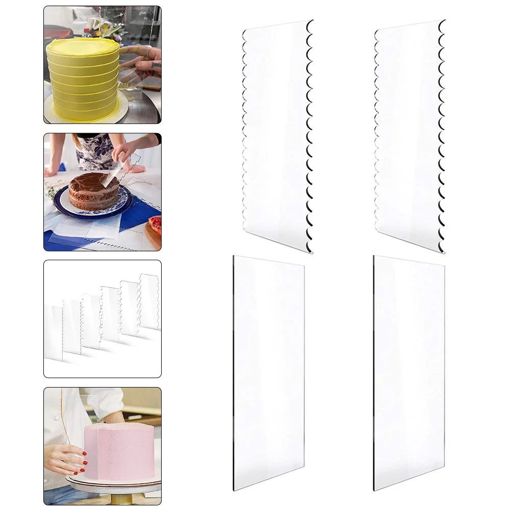 

Cake Scraper Comb Icing Smoother Side Scrapers Tool Combs Bakeware Acrylic Tools Sculpting Fondant Supplies Kitchen accessories