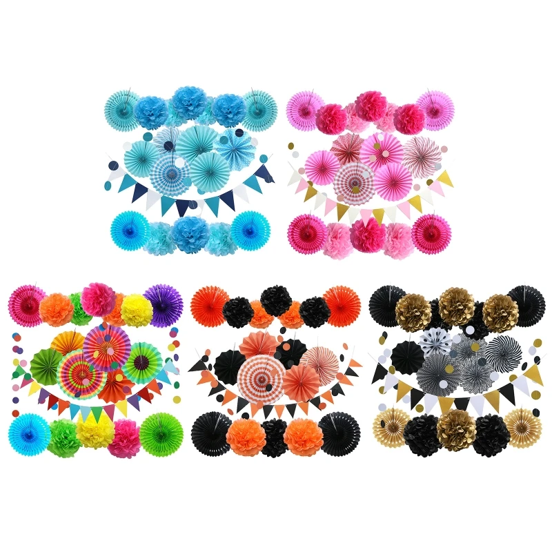 

Birthday Wedding Party Paper Fan Party Decorations Set Photo Booth Backdrops Paper Fan Party Decoration for Baby Showers 53CA