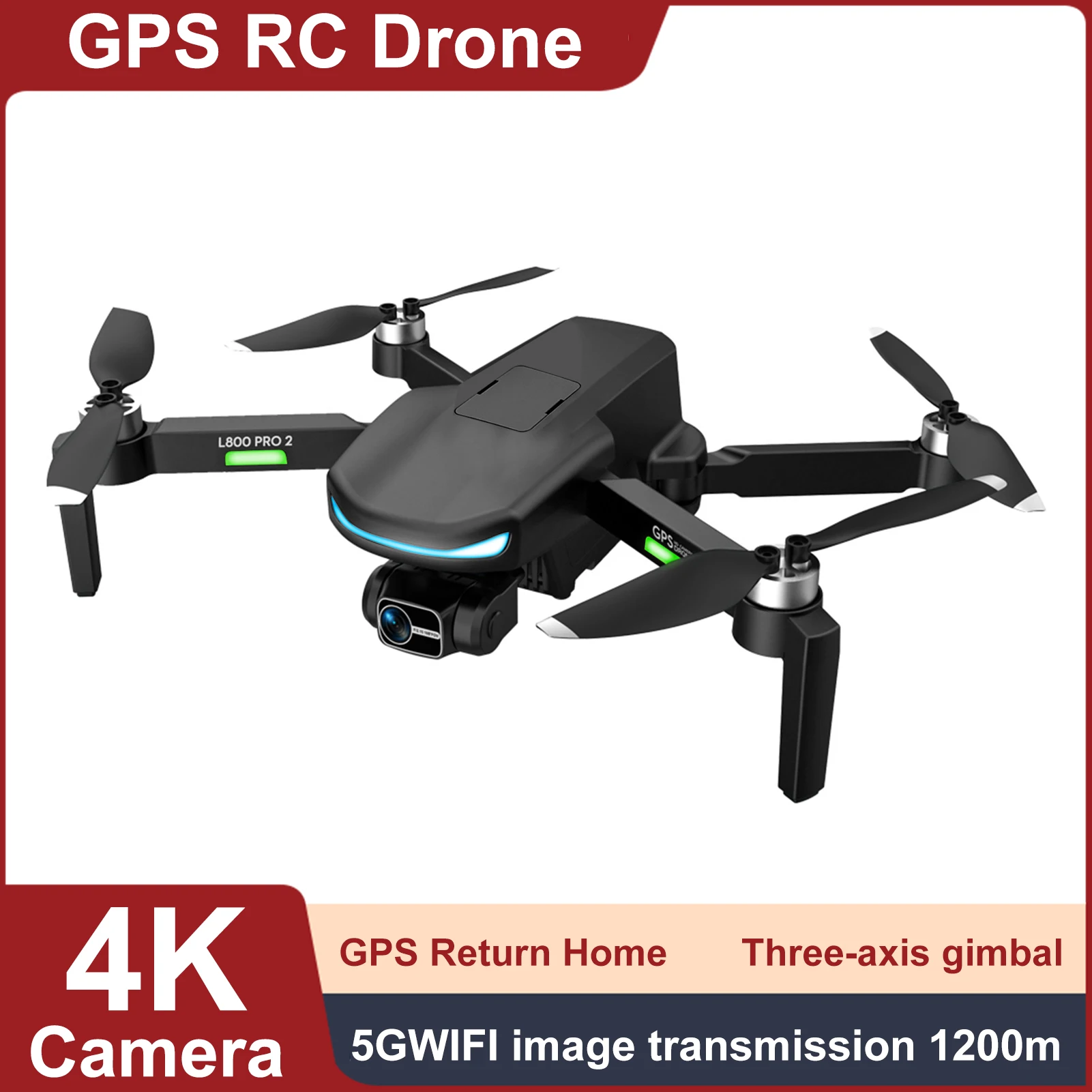 Квадрокоптер L800 Pro2 4K GPS FPV с сумкой для хранения |