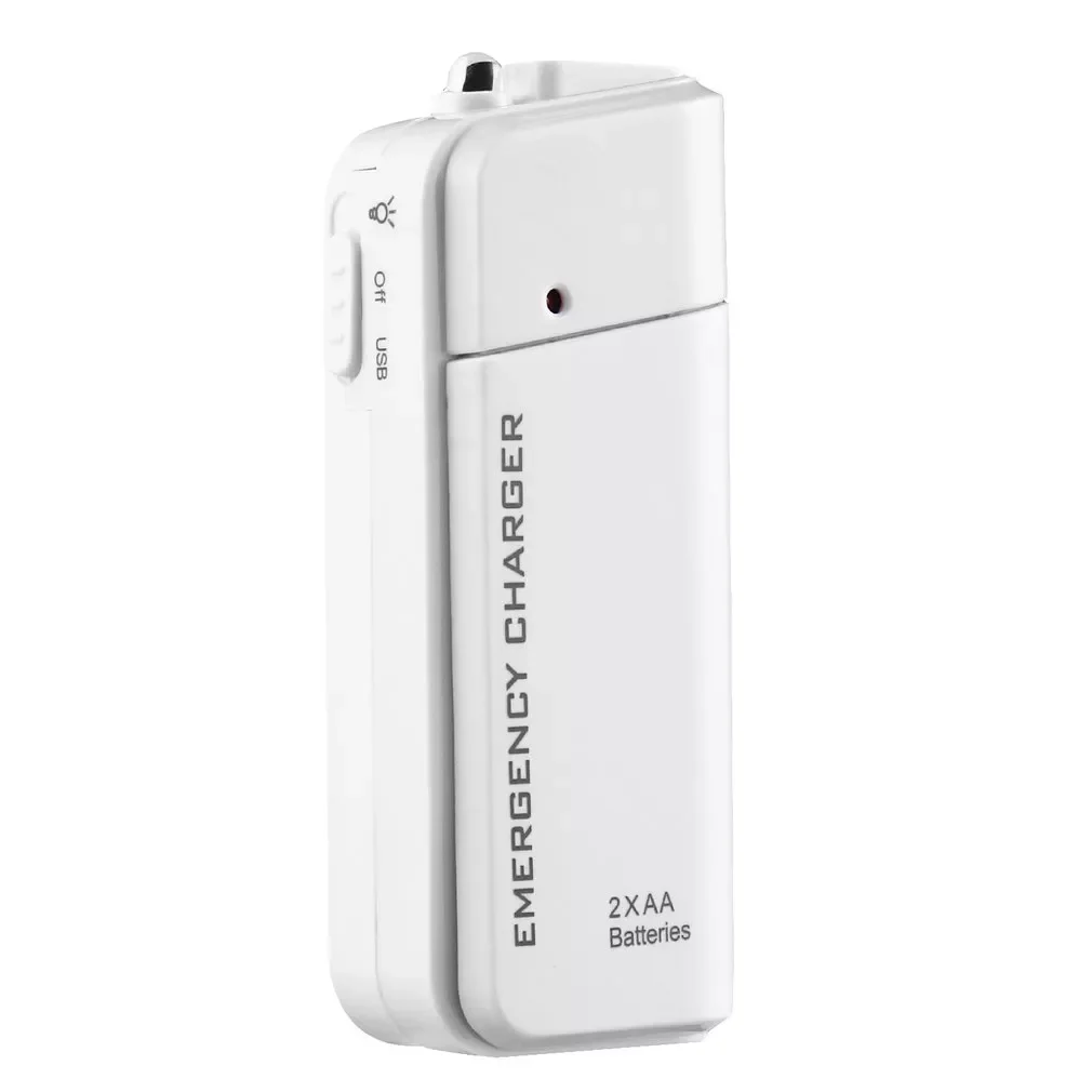 

2021 Universal Portable USB Emergency 2 AA Battery Extender Charger Power Bank Supply Box For iPhone Mobile Phone MP3 MP4 White