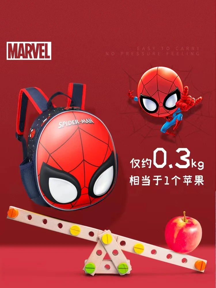 Genuine Disney  Kindergarten Backpack For Boys Spider Man Captain America Primary Student Shoulder Orthopedic Bag Mochila