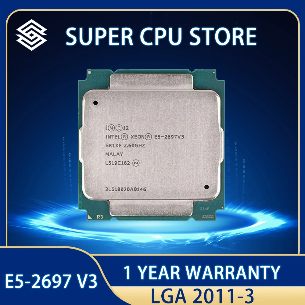 

Intel Xeon E5-2697 v3 E5 2697 v3 E5 2697v3 CPU Processor 2.6 GHz Fourteen Cores Twenty-eight Threads 35M 145W 22nm LGA 2011-3