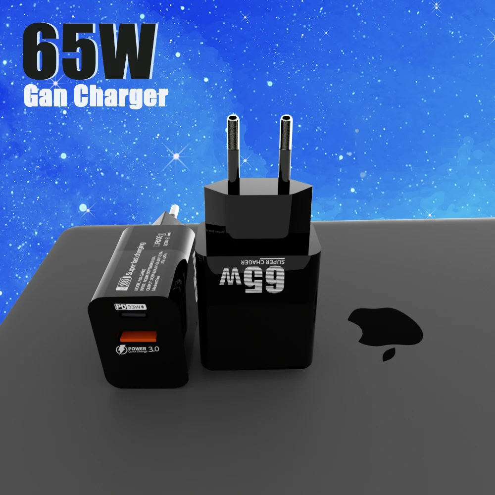 

Зарядное устройство Gan USB C мощностью 65 Вт, адаптер для быстрой зарядки PD QC3.0 для MacBook Air, Iphone 13 Pro Max, 12, 11, iPad, Samsung, Xiaomi