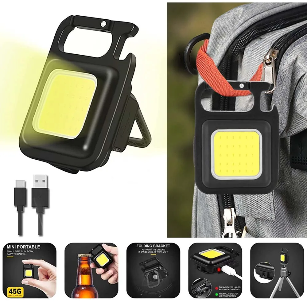 USB мини-светодиодный фонарик рабочий портативный брелок для ключей