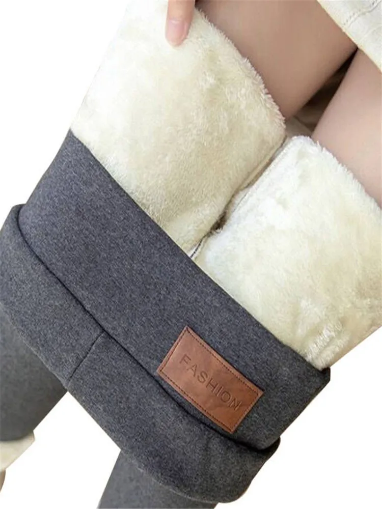 

Теплые зимние леггинсы YRRETY, женские бархатные повседневные утепленные термобрюки с высокой талией, черные колготки, Удобные однотонные брюки