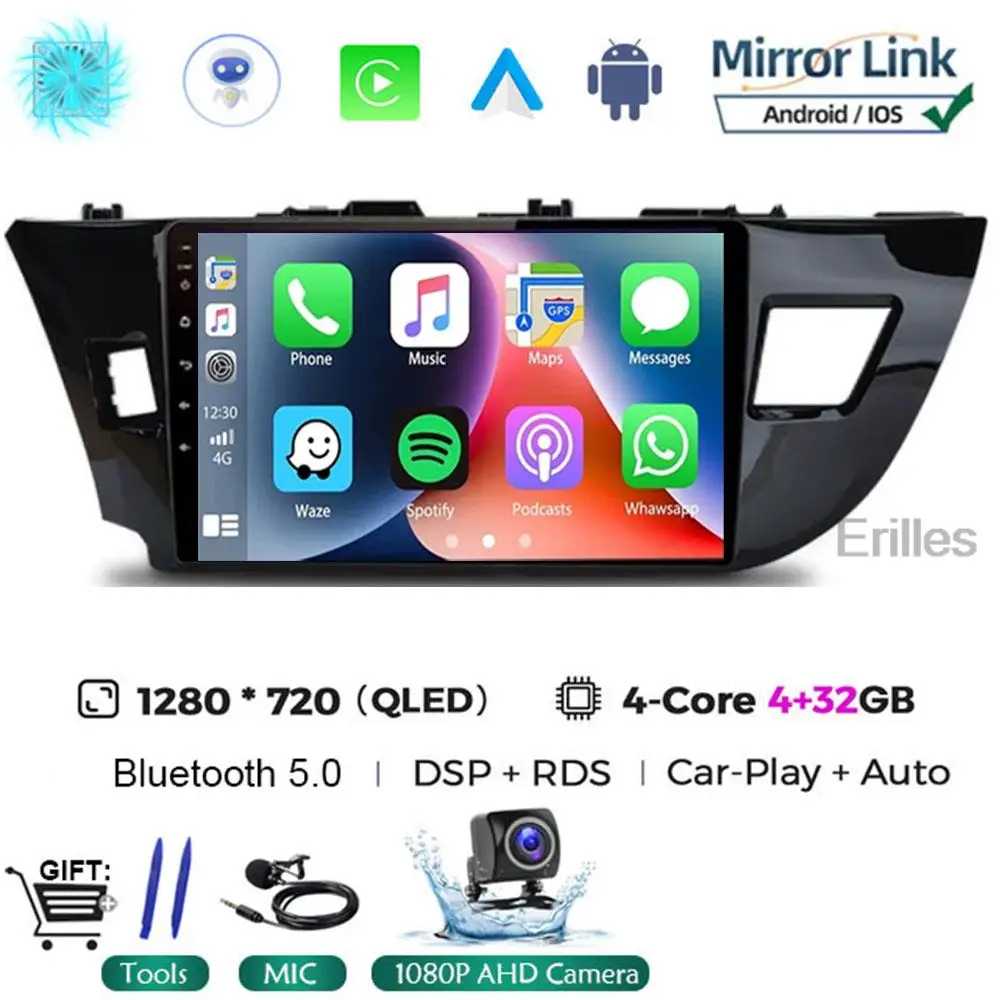 

Автомобильное радио Android 15 2 Din для Toyota Corolla Ralink 2014-2016 Мультимедийный видеоплеер Навигация MP5 Стерео Carplay Головное устройство