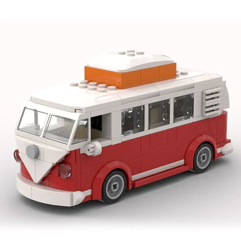 Модель автомобиля Moc строительные кирпичи T1 технология для отдыха модульные