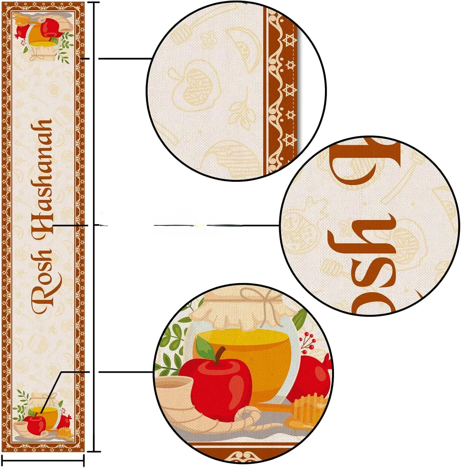 Рош Хашань Льняная Скатерть Декор Стола Шана Тува Еврейский Праздник Новый Год