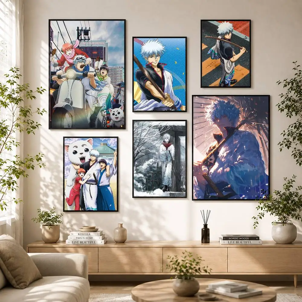 Фото Постер с изображением аниме G-Gintama, универсальный, водонепроницаемый, HD, самоклеящийся декор для стен, идеально подходит для любого помещения, идеальный подарок №1