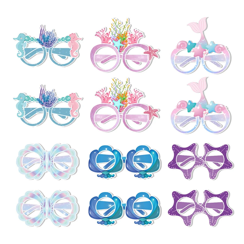 

12 Pairs Ocean Theme Kids Party Glasses Creative Eyewear Party Photo Props