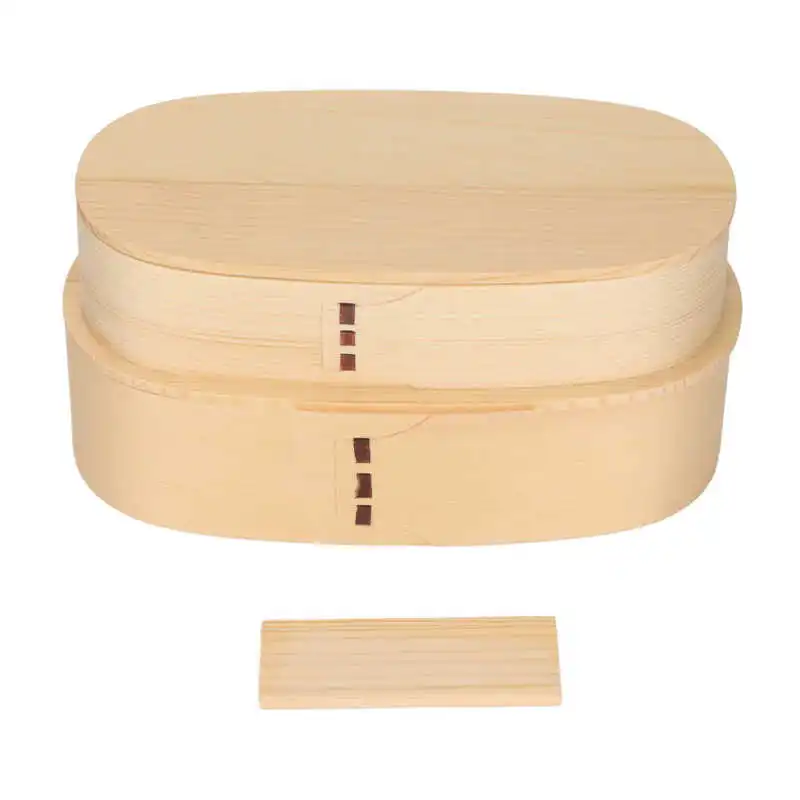

Bento Lunch Box Two Tier Structure Wooden Bento Boxes for Student for Climbing for School Camping