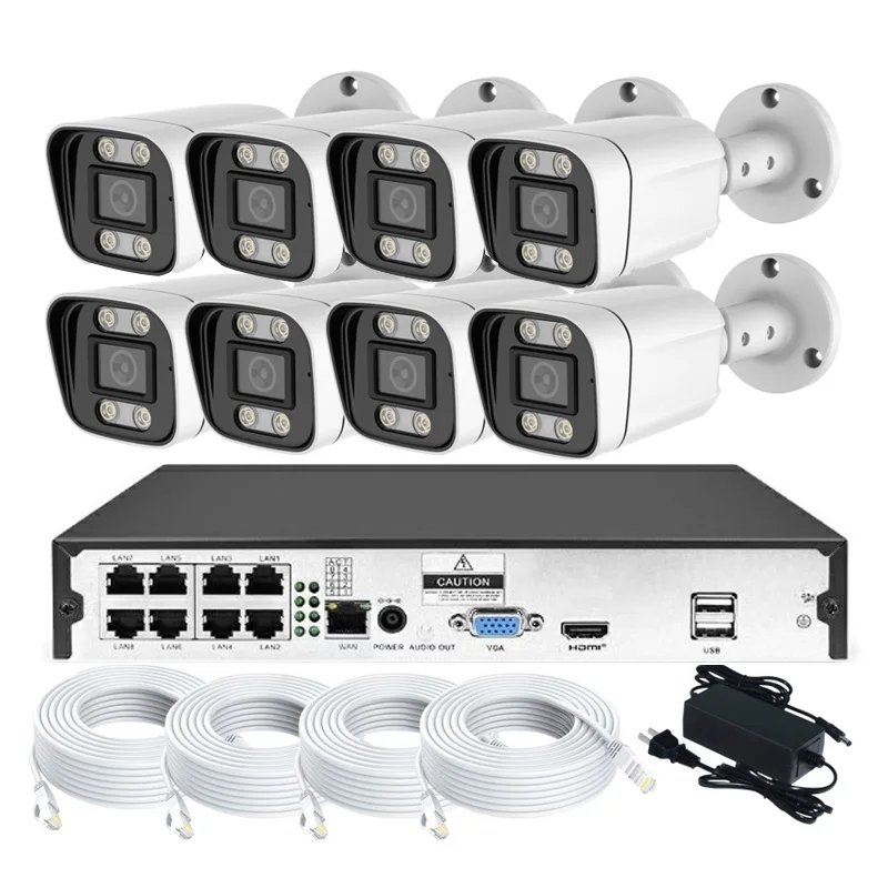 

Tuya 4K Color Night Vision 2 Way Talk POE IP Camera 4CH 8CH NVR Kit Security CCTV Surveillance System