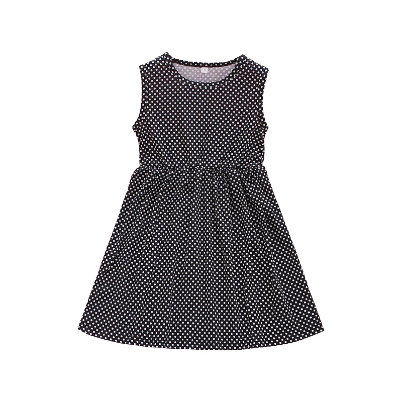 Girls' Simple Style Clothing Polka Dot Print Bouquet Waist Casual Dress