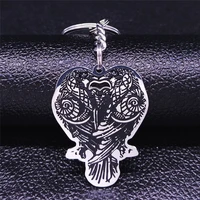 viking double head eagle stainless steel key chains men silver color keychain jewelry llavero hombre k1s08