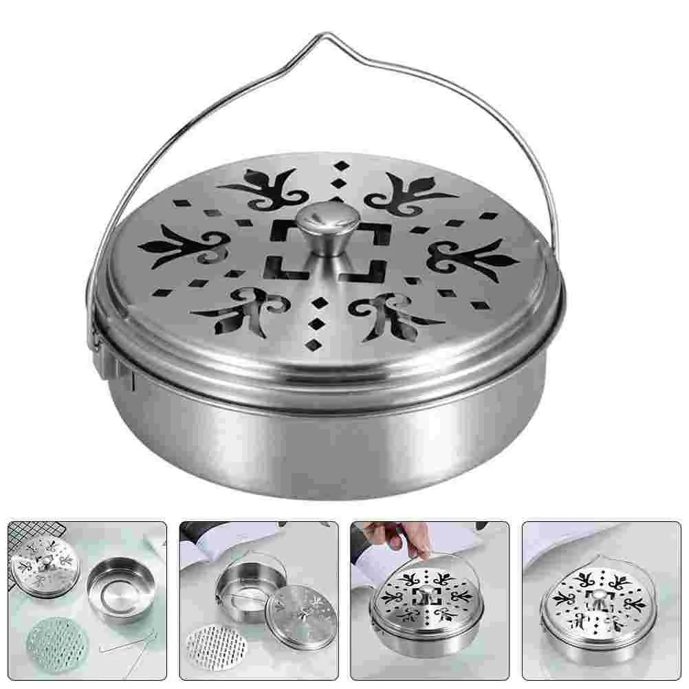 

Box Mosquito Coil Box Stainless Steel Mosquito Coil Box Mosquito Incense Burner Mosquito Coil Holder for Fishing Outdoor Home