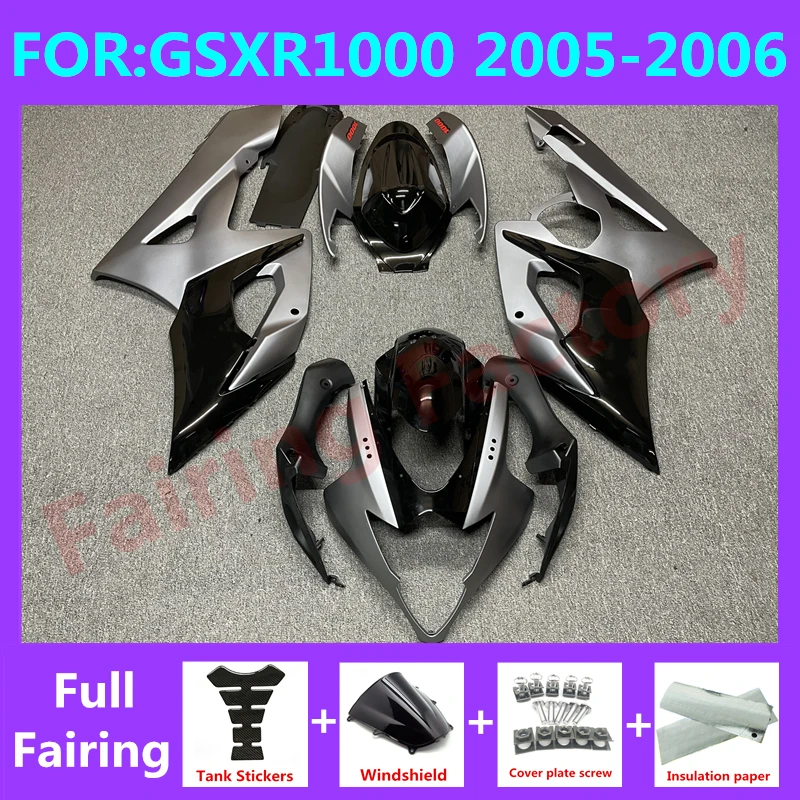 

Новый комплект обтекателей для мотоцикла ABS подходит для GSXR1000 GSXR 1000 05 06 GSX-R1000 K5 2005 2006 полный комплект обтекателей черный серый