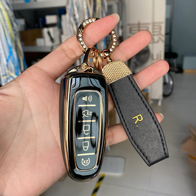 

Чехол для ключа из ТПУ для Ford Edge Explorer Escape Focus Taurus Flex Lincoln MKS MKT MKX MKZ Navigator 5 кнопок дистанционный ключ