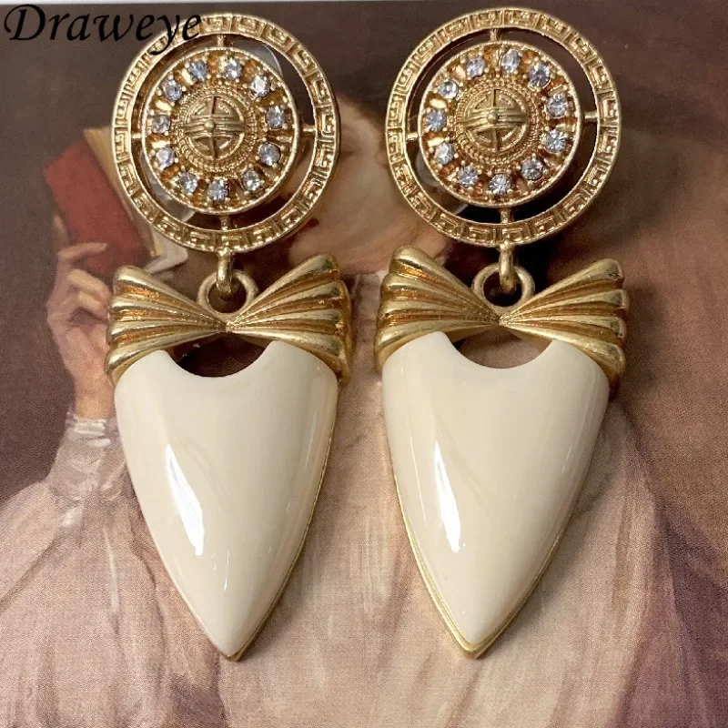Геометрические серьги Draweye с бантом для женщин Элегантные Модные Винтажные в