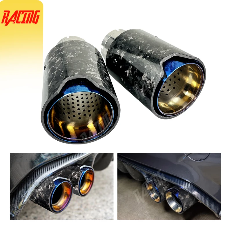 

1 Piece Universal Burnt Blue Stainless Carbon Fiber High Quality Exhaust Tailpipe Fit for Modified Car Muffler Pipe Tip