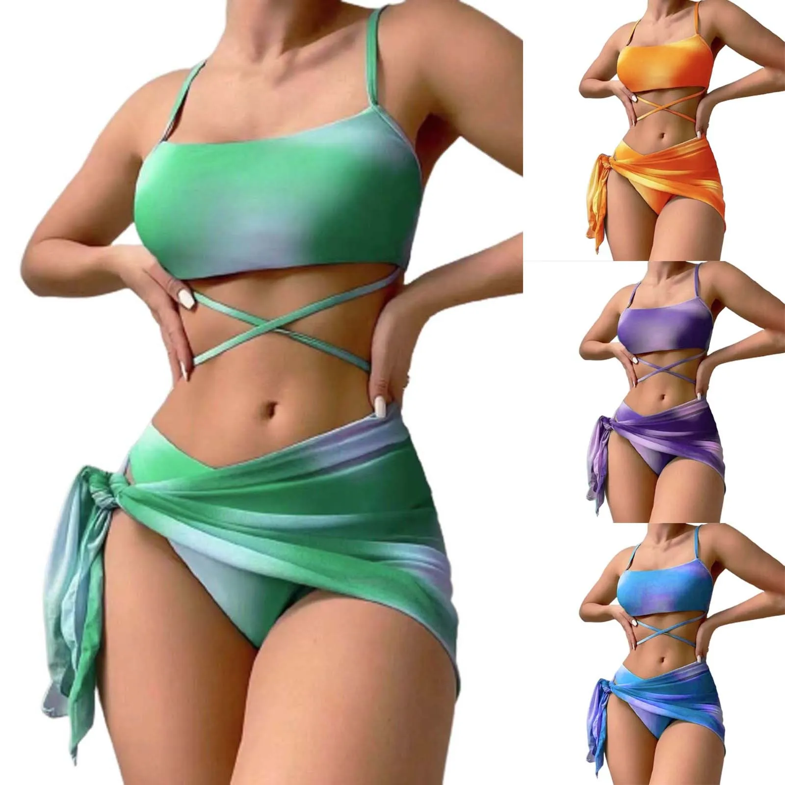 

2023 пикантная бесшовная треугольная одежда из 3 предметов с разрезом пляжный купальник Бразильский бассейн летняя пляжная одежда для плавания отпуска